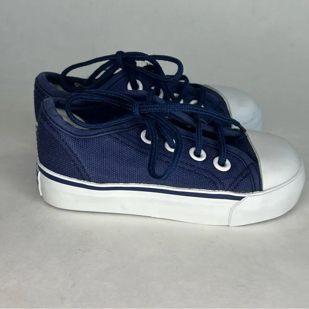 Gymsports Gymboree Slip On Sneaker Blue White Lace Up Size 5 Kids